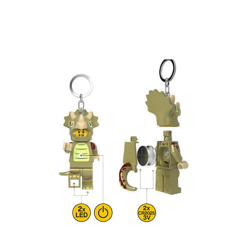 LEGO® Minifigures™ Keychain Hang Tag Light Triceratops Costume Fan - KE238H