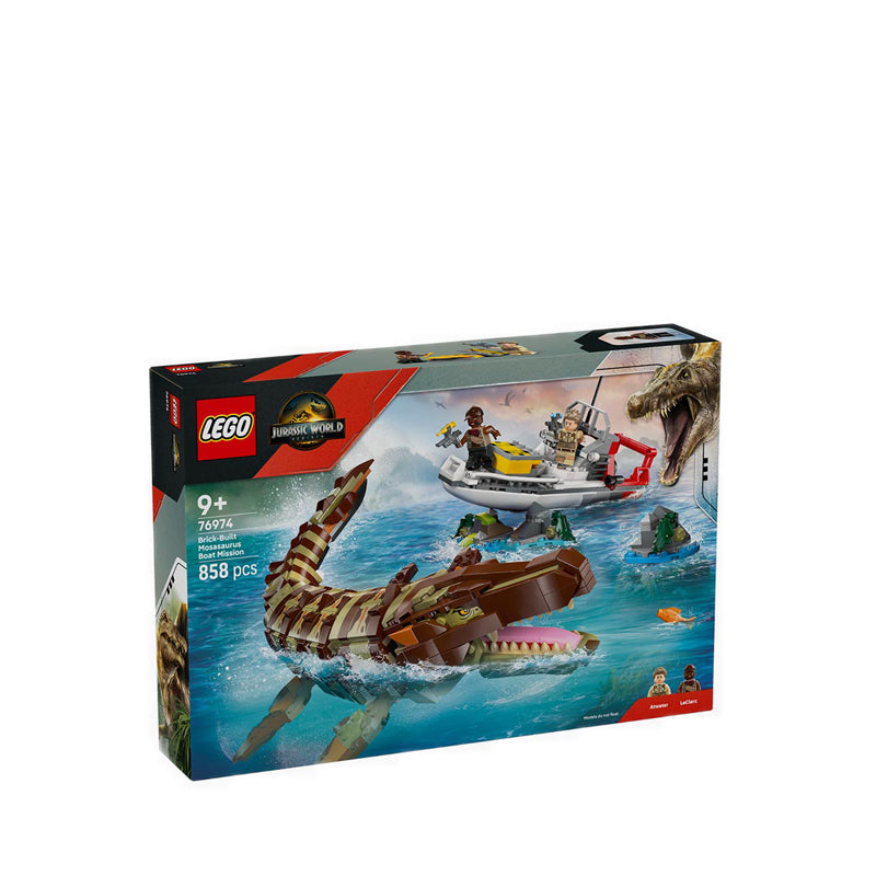 LEGO® Jurassic World Brick-Built Mosasaurus Boat Mission - 76974